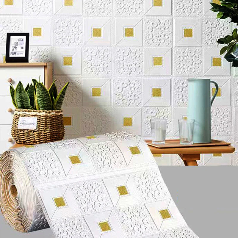 Self-Adhesive Waterproof 3D Wallpaper – 70cm x 100cm Moisture-Proof Brick Pattern for Home Decoration