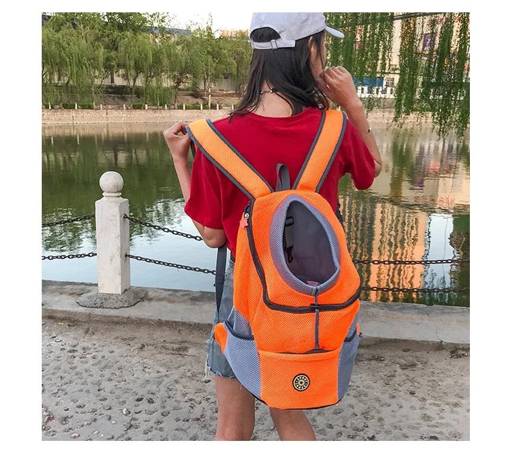 Portable travel dog backpack