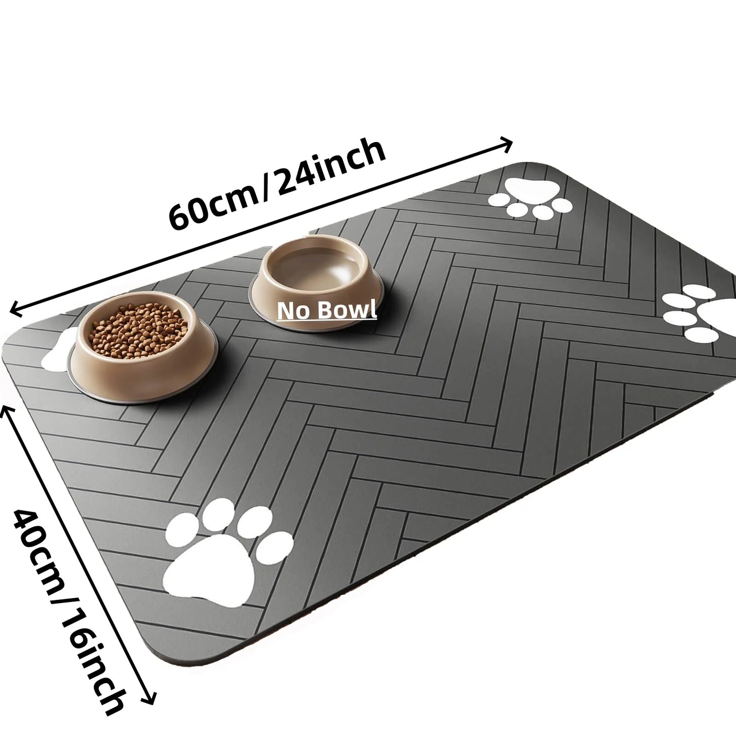 "Pet Feeding Mat - Absorbent Placemat for Dog Food & Water Bowl, Waterproof Rubber Backing, Quick Dry Water Mat for Pets"