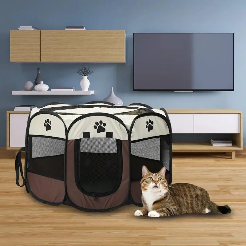 Portable fordable pet tent