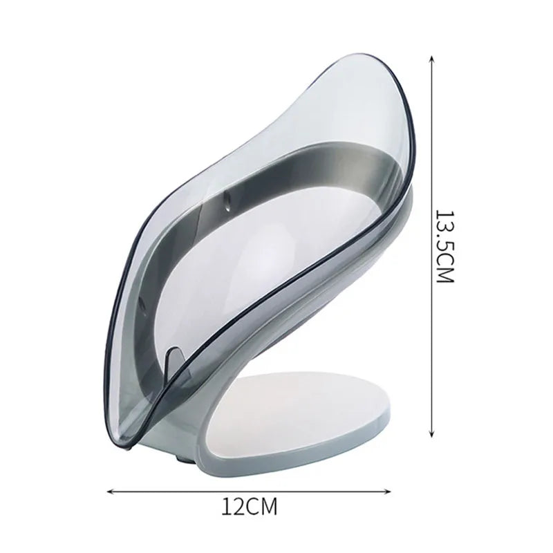 Leaf-Shaped Soap Holder Dish for Kitchen & Bathroom – Non-Slip Drain Soap Case Storage Box