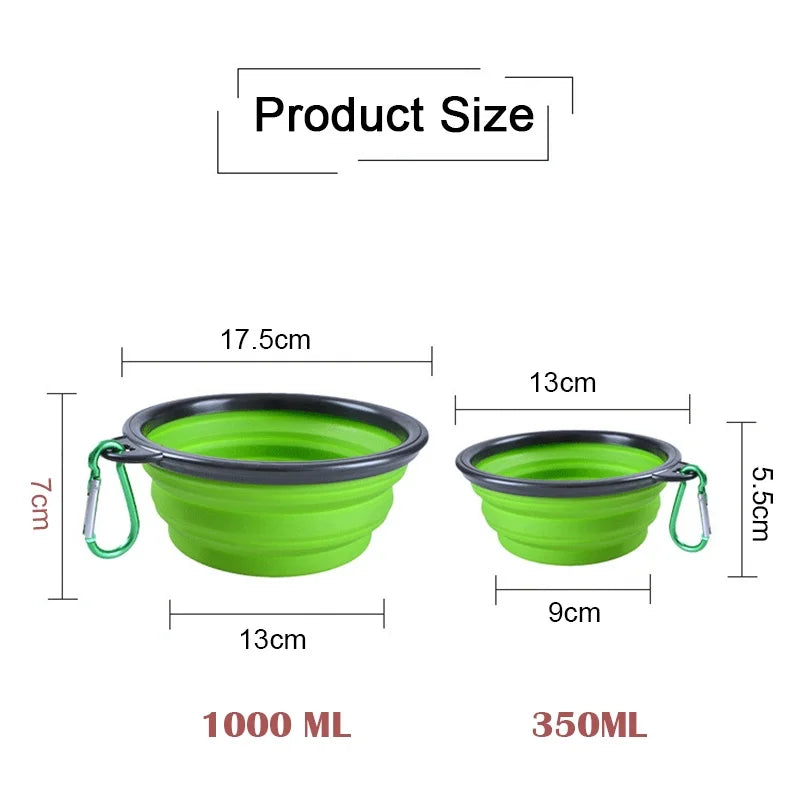 Portable Silicone Dog/Cat Feeder Bowl 2 in 1