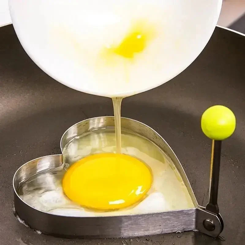 Stainless Steel Fried Egg Mold | Heart-Shaped Pancake & Omelette Maker