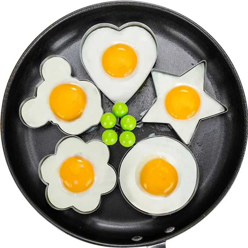 Stainless Steel Fried Egg Mold | Heart-Shaped Pancake & Omelette Maker