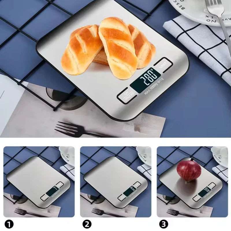 Digital Kitchen Scale with LED Display | 5kg/1g Precision Weighing Tool