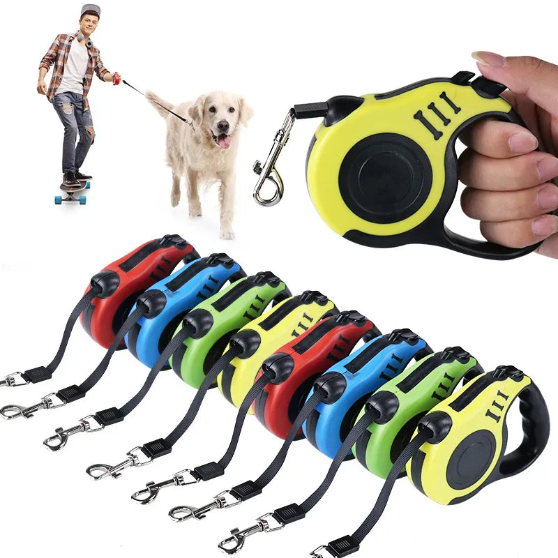 "3M/5M Retractable Dog Leash - Automatic Flexible Pet Traction Rope for Small, Medium & Large Dogs - Adjustable Leash Belt"