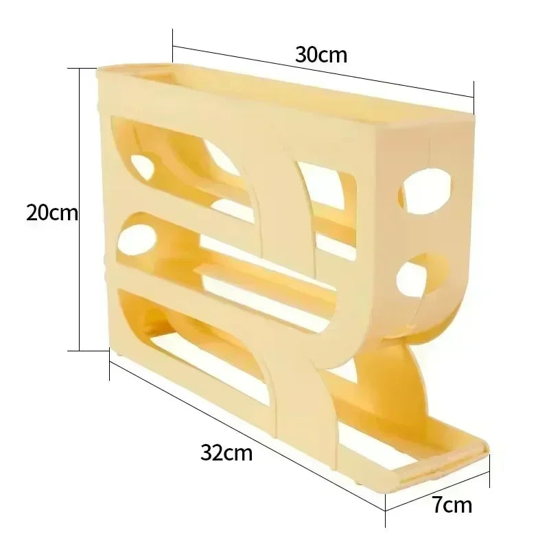 Egg Storage Organizer for Fridge | 4-Tier Auto Rolling Egg Dispenser