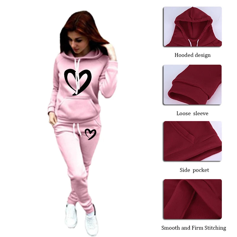 Comfortable Ladies’ Tracksuit | Soft Hooded Jogging Suit for Casual Sports Wear