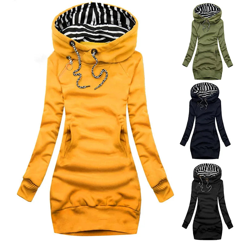 Slim Hooded Casual Hoodie Dress | Sleek and Versatile Design for Everyday Wear