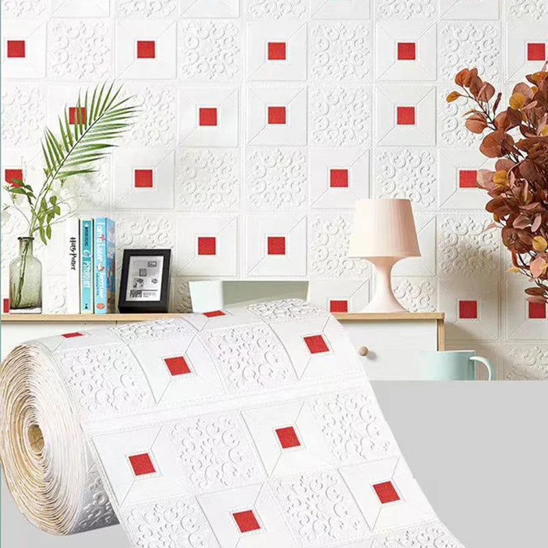 Self-Adhesive Waterproof 3D Wallpaper – 70cm x 100cm Moisture-Proof Brick Pattern for Home Decoration