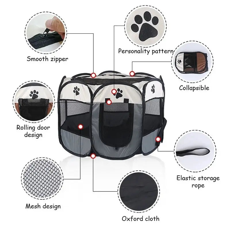 Portable fordable pet tent