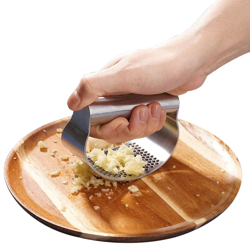 Garlic Press Rocker | Stainless Steel Garlic & Ginger Squeezer for Kitchens