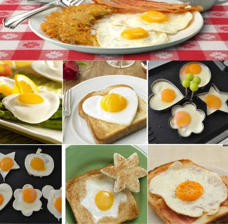 Stainless Steel Fried Egg Mold | Heart-Shaped Pancake & Omelette Maker