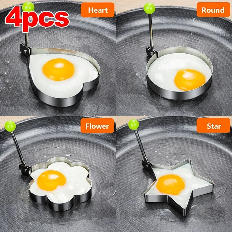 Stainless Steel Fried Egg Mold | Heart-Shaped Pancake & Omelette Maker