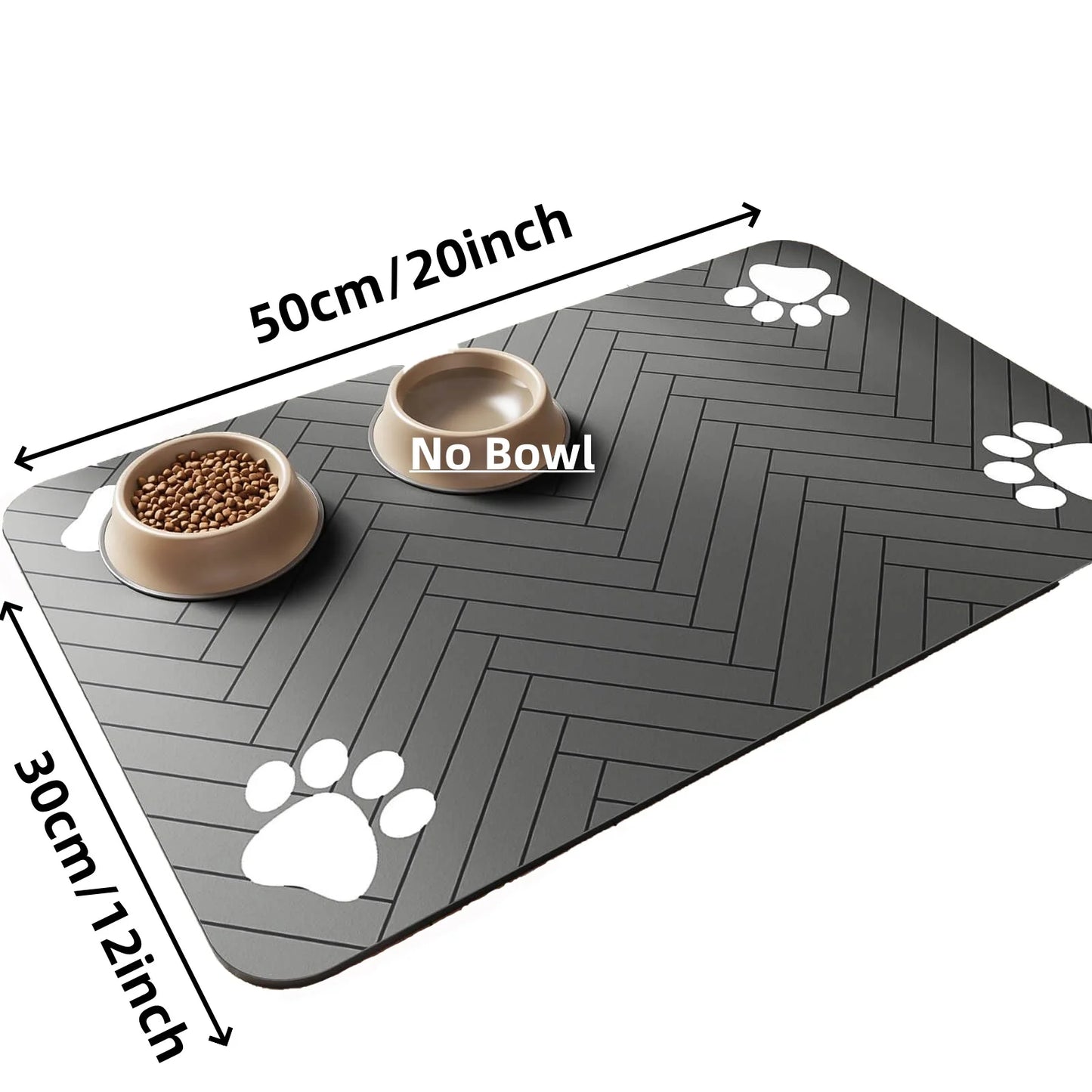 "Pet Feeding Mat - Absorbent Placemat for Dog Food & Water Bowl, Waterproof Rubber Backing, Quick Dry Water Mat for Pets"