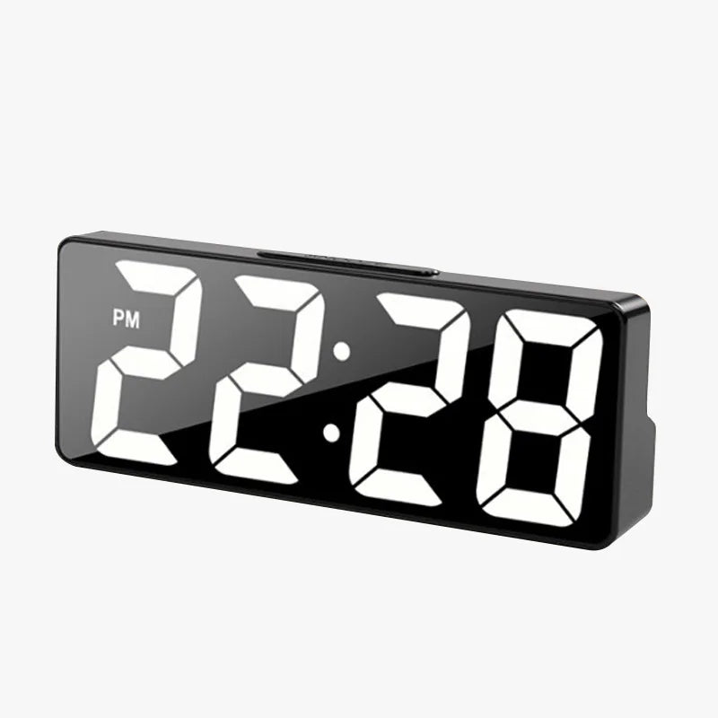 Electronic Desktop Clock with Temperature – 12/24 Hour Display and Adjustable Brightness