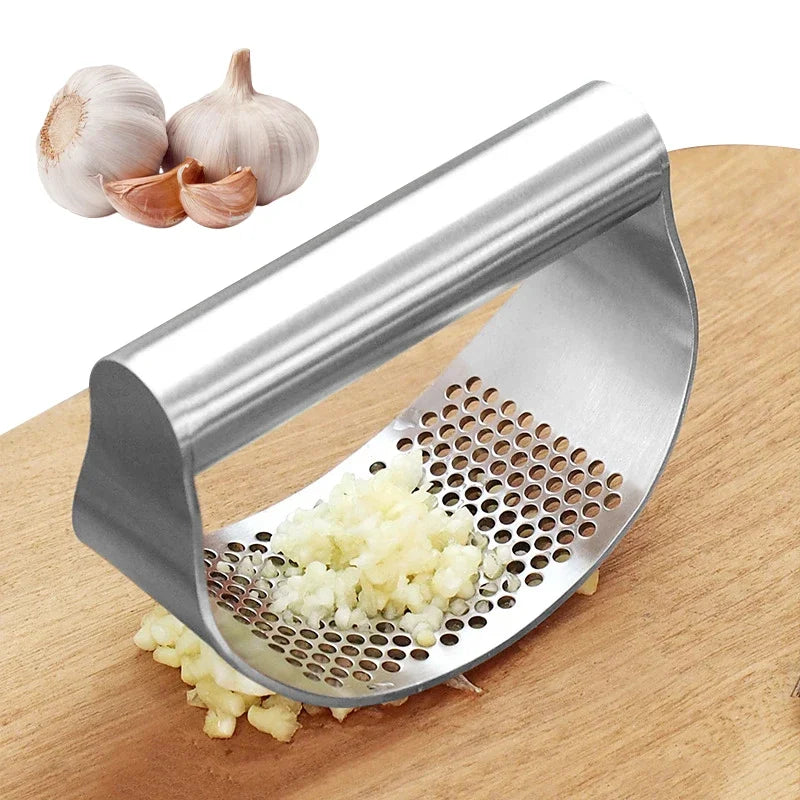 Garlic Press Rocker | Stainless Steel Garlic & Ginger Squeezer for Kitchens