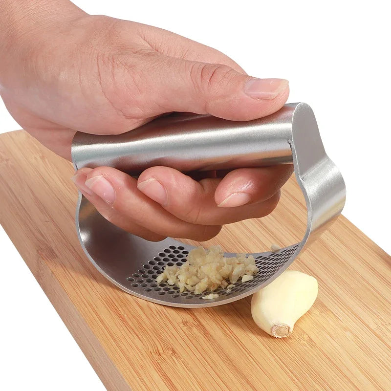 Garlic Press Rocker | Stainless Steel Garlic & Ginger Squeezer for Kitchens