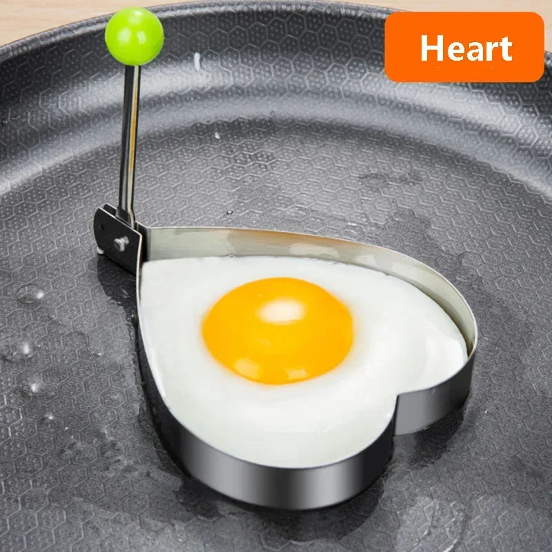 Stainless Steel Fried Egg Mold | Heart-Shaped Pancake & Omelette Maker