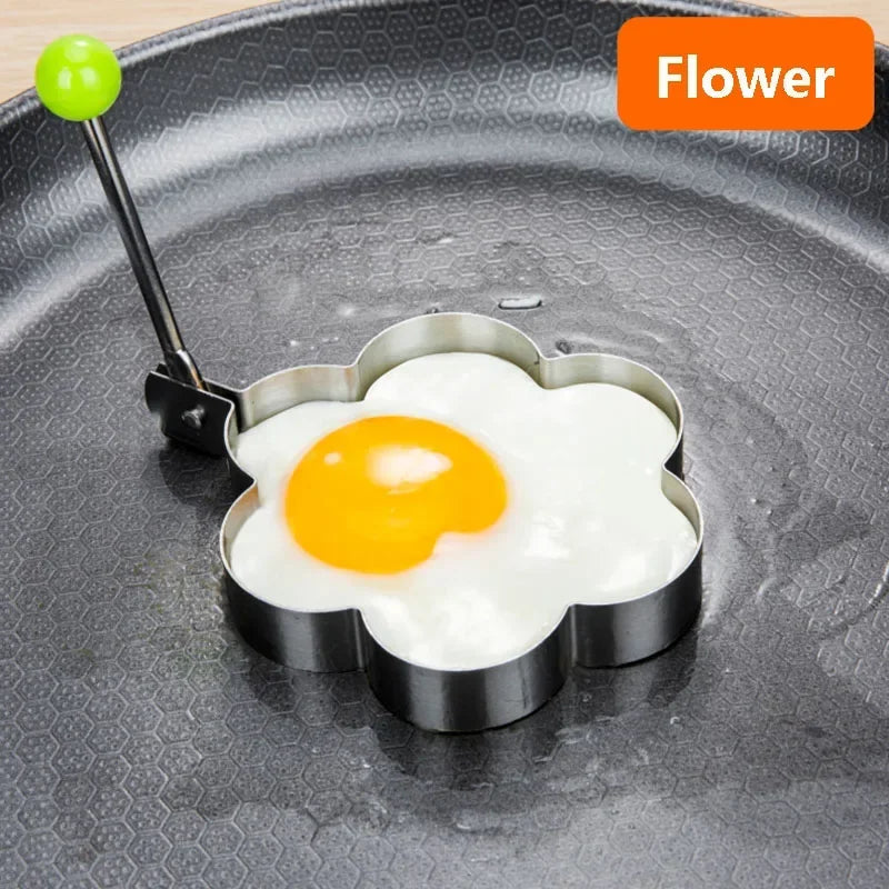 Stainless Steel Fried Egg Mold | Heart-Shaped Pancake & Omelette Maker