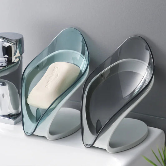 Leaf-Shaped Soap Holder Dish for Kitchen & Bathroom – Non-Slip Drain Soap Case Storage Box