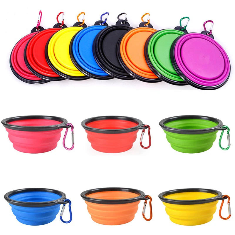 Portable Silicone Dog/Cat Feeder Bowl 2 in 1