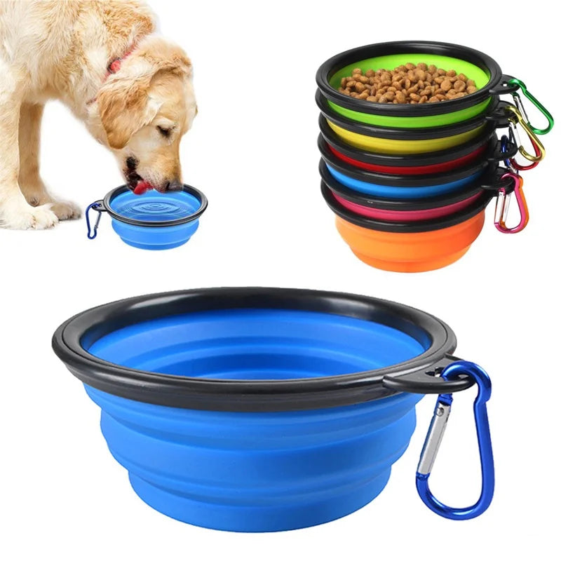 Portable Silicone Dog/Cat Feeder Bowl 2 in 1