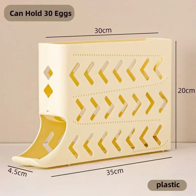 Egg Storage Organizer for Fridge | 4-Tier Auto Rolling Egg Dispenser