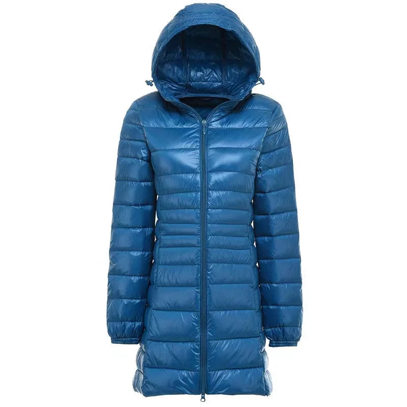 Lightweight Puffy Down Jacket for Women | White Duck Down, Windproof Winter Coat