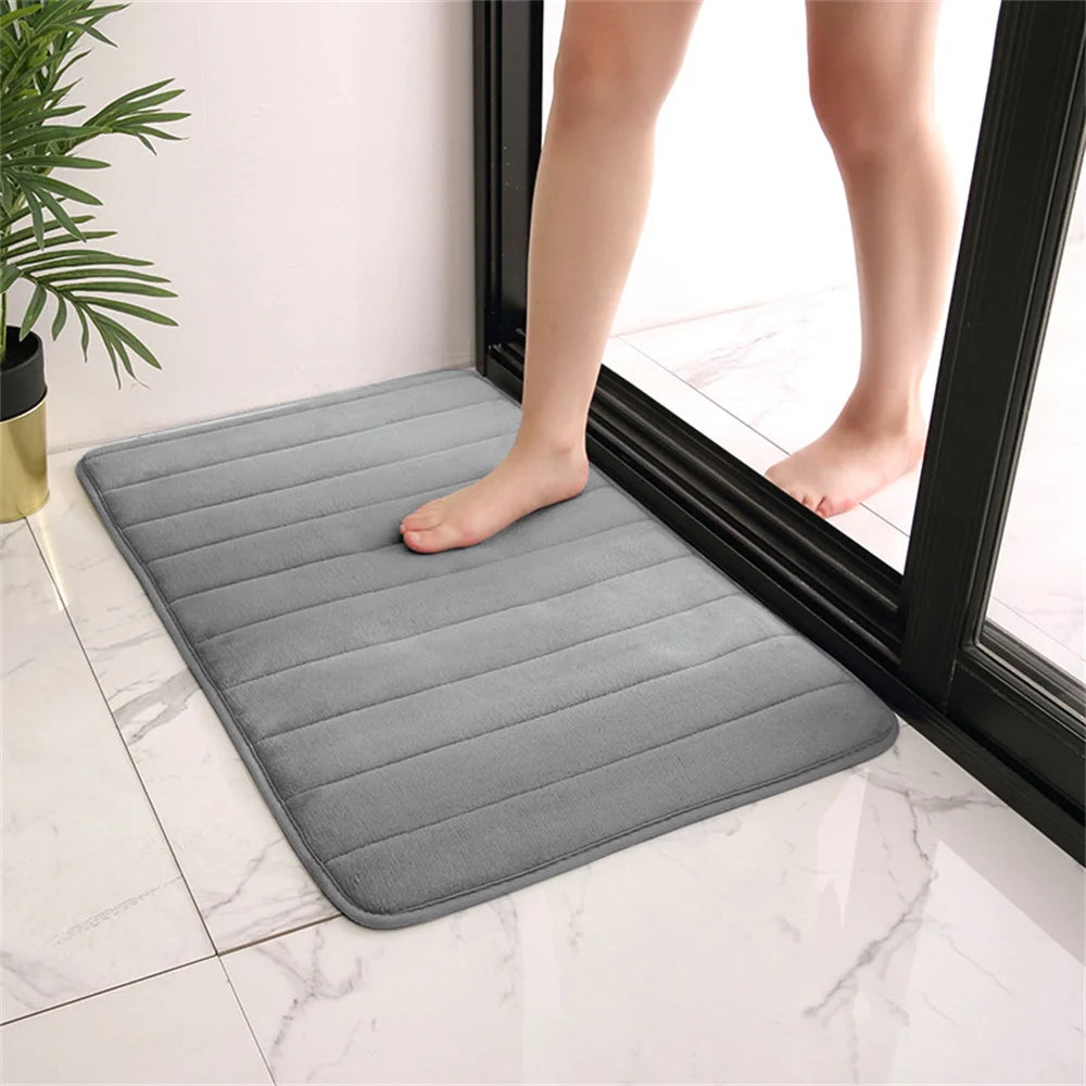 Super Absorbent Memory Foam Bath Mat – Non-Slip Bathroom Carpet for Bedroom, Shower & Toilet