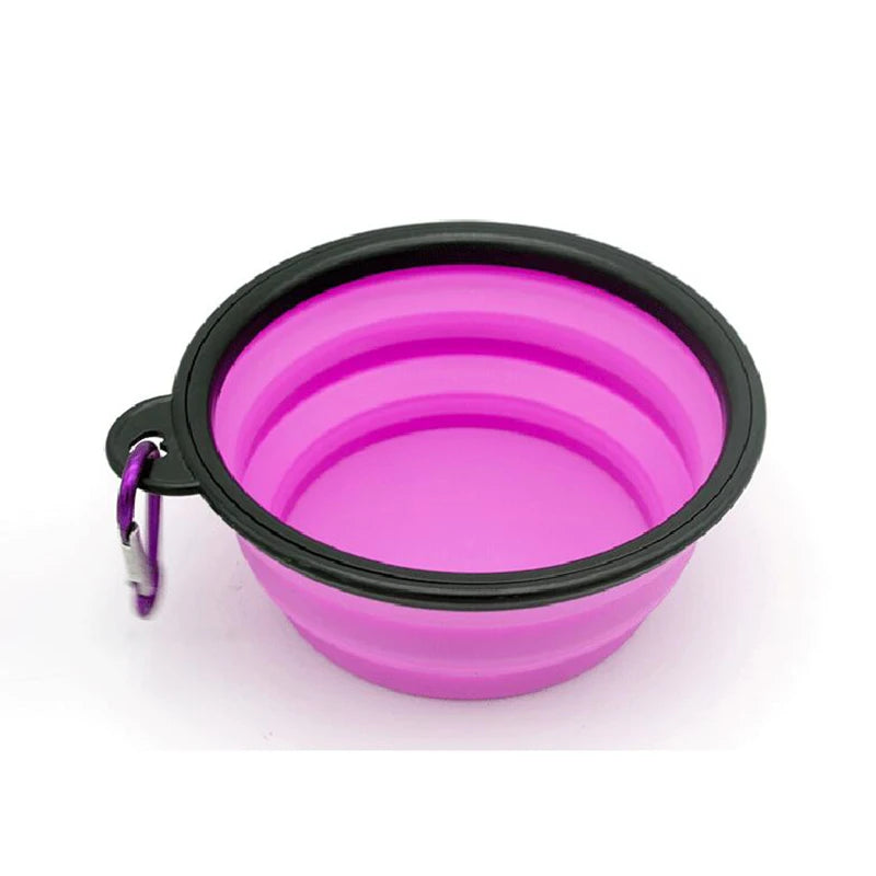 Portable Silicone Dog/Cat Feeder Bowl 2 in 1